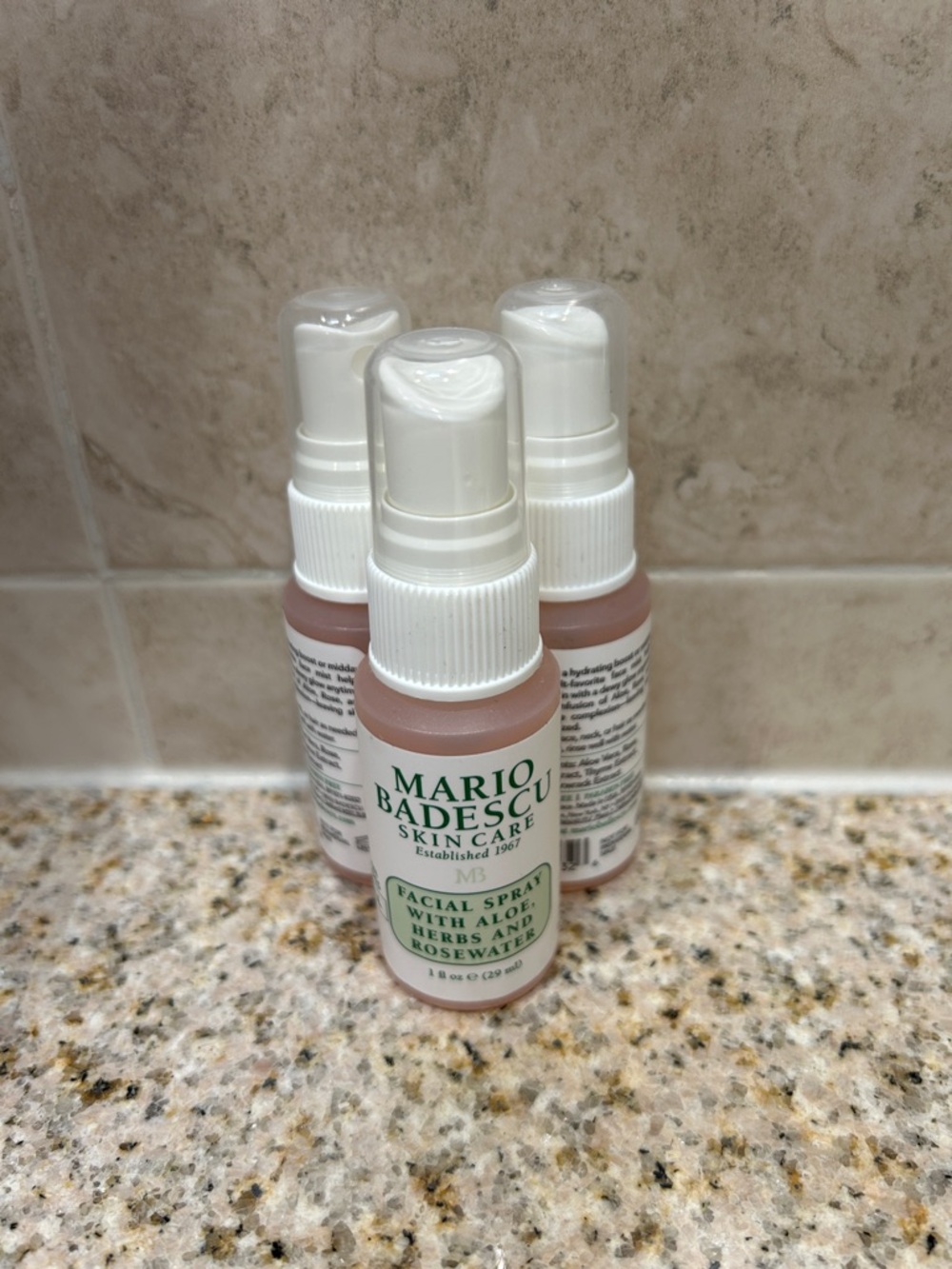 NWT Set of 3 Mario Badescu Facial Spray with Aloe, Herbs, Rosewater travel 1floz
